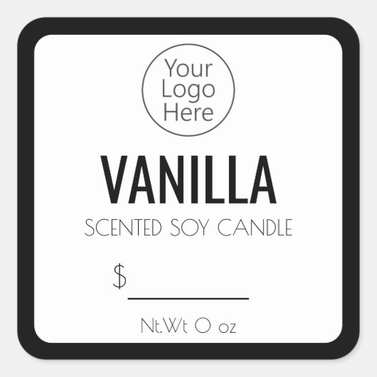 Eenvoudige etiketten met zwarte en witte kaarsen (Voorkant)