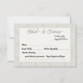 Eenvoudige Etnische Stijl Sage Groene Kleurenreact RSVP Kaartje (Voorkant)