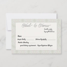 Eenvoudige Etnische Stijl Sage Groene Kleurenreact RSVP Kaartje