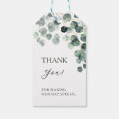 Eenvoudige Eucalyptus Blad Huwelijk Cadeaulabel (Achterkant)