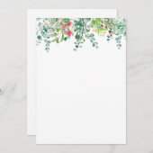 Eenvoudige eucalyptus blanco bruiloft kaart (Voorkant / Achterkant)