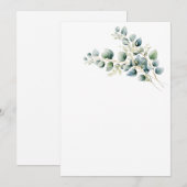 Eenvoudige eucalyptus blanco bruiloft kaart (Voorkant / Achterkant)
