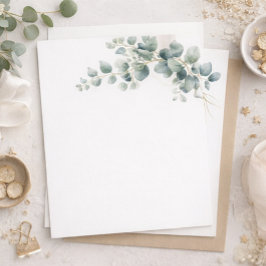 Eenvoudige eucalyptus blanco bruiloft kaart