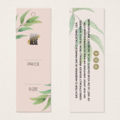 Eenvoudige Eucalyptus Blush Kleding Prijs label Mini Visitekaartjes (Voorkant /achterkant)