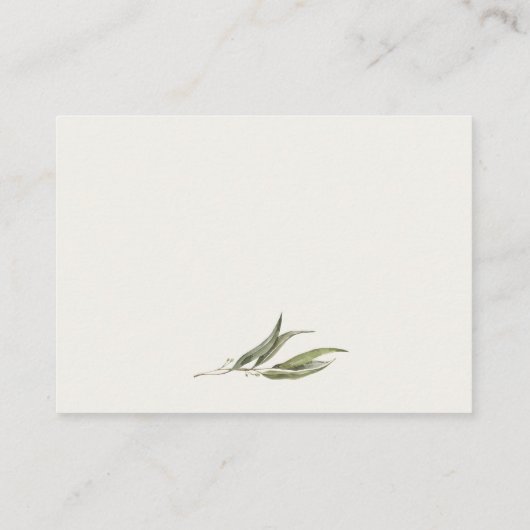 Eenvoudige eucalyptus botanische bruiloft goed wen informatiekaartje (Achterkant)