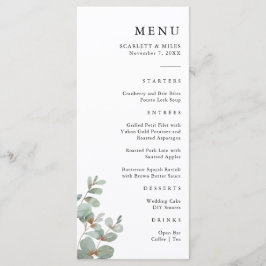 Eenvoudige eucalyptus bruiloft menu