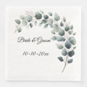 Eenvoudige Eucalyptus Bruiloft Servet (Voorkant)