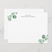 Eenvoudige Eucalyptus Classic Typografie Notitiekaartje (Voorkant / Achterkant)