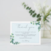 Eenvoudige eucalyptus Dank u Baby shower Briefkaart (Staand voorkant)