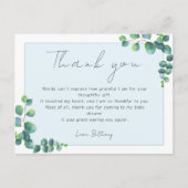 Eenvoudige eucalyptus Dank u Baby shower Briefkaart (Voorkant)