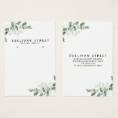 Eenvoudige Eucalyptus Earring Display Kaart (Voorkant /achterkant)