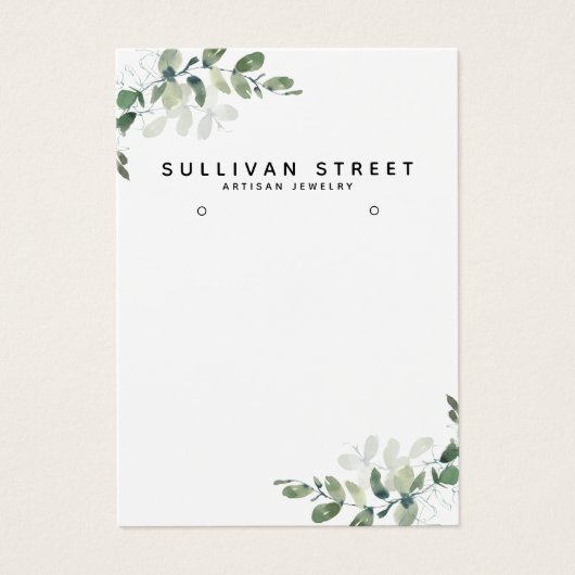 Eenvoudige Eucalyptus Earring Display Kaart (Voorkant)