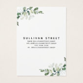 Eenvoudige Eucalyptus Earring Ketting Display Kaar Visitekaartje (Achterkant)