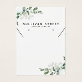 Eenvoudige Eucalyptus Earring Ketting Display Kaar Visitekaartje (Voorkant)