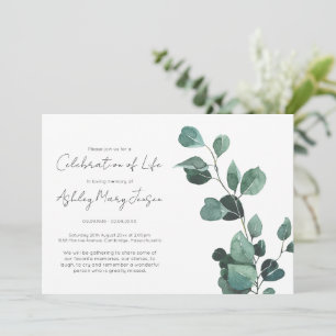 Eenvoudige Eucalyptus Fungeer-als-herdenkingsdiens Kaart