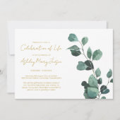 Eenvoudige Eucalyptus Fungeerbeleving Funeral Kaart (Voorkant)