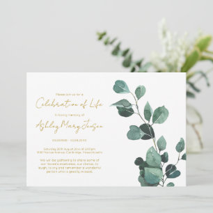 Eenvoudige Eucalyptus Fungeerbeleving Funeral Kaart