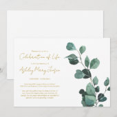 Eenvoudige Eucalyptus Fungeerbeleving Funeral Kaart (Voorkant / Achterkant)