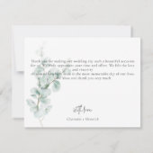 Eenvoudige Eucalyptus Greenery Bedankkaart (Achterkant)