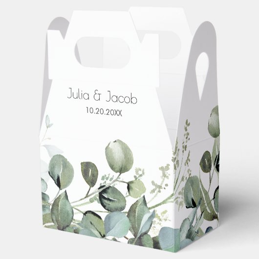 Eenvoudige Eucalyptus Greenery bruiloft Bedankdoosjes (Geopend)