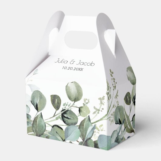 Eenvoudige Eucalyptus Greenery bruiloft Bedankdoosjes (Voorkant Zijde)
