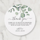 Eenvoudige Eucalyptus Greenery bruiloft Bedankjes Labels (Achterkant)