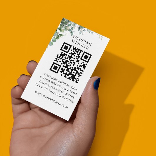 Eenvoudige Eucalyptus Greenery bruiloft Informatiekaartje