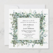 Eenvoudige Eucalyptus Greenery bruiloft Kaart (Voorkant)