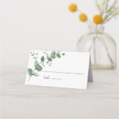 Eenvoudige Eucalyptus Greenery bruiloft Plaatskaartje (Voorkant)