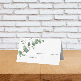 Eenvoudige Eucalyptus Greenery bruiloft Plaatskaartje