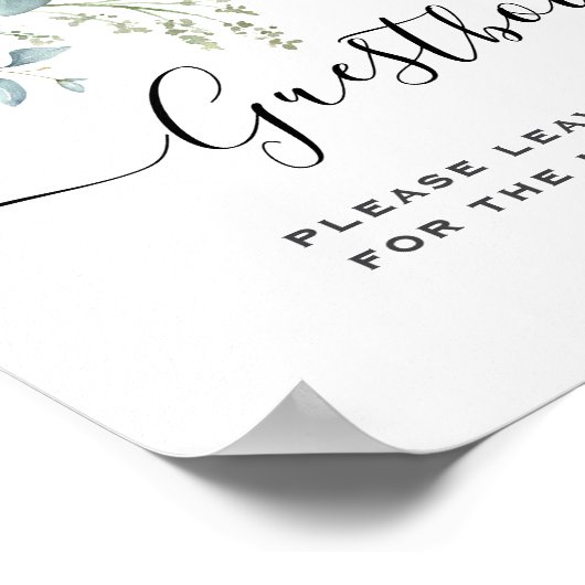 Eenvoudige Eucalyptus Greenery bruiloft Poster (Hoek)