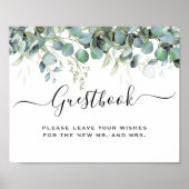 Eenvoudige Eucalyptus Greenery bruiloft Poster (Voorkant)