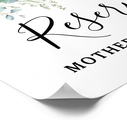 Eenvoudige Eucalyptus Greenery bruiloft Poster (Hoek)