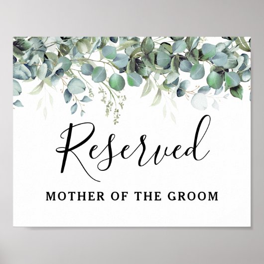 Eenvoudige Eucalyptus Greenery bruiloft Poster (Voorkant)