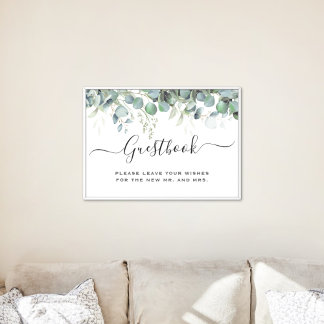 Eenvoudige Eucalyptus Greenery bruiloft Poster