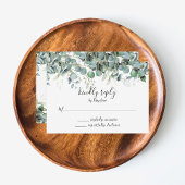 Eenvoudige Eucalyptus Greenery bruiloft RSVP Kaartje
