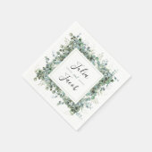 Eenvoudige Eucalyptus Greenery bruiloft Servet (Hoek)