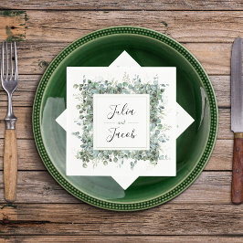 Eenvoudige Eucalyptus Greenery bruiloft Servet