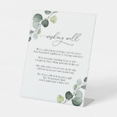 Eenvoudige Eucalyptus Greenery die goed wil Reclamebord Met Voetstuk (Voorkant)