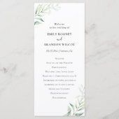 Eenvoudige Eucalyptus Greenery Elegant Wedding Programmakaart (Voorkant)