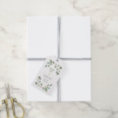 Eenvoudige Eucalyptus Greenery en Gold Cross Bapti Cadeaulabel (Met Touw)