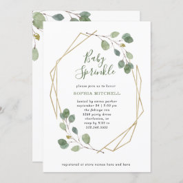 Eenvoudige Eucalyptus Greenery Geometric Baby Spri Kaart