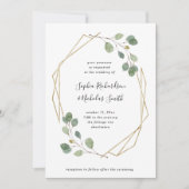 Eenvoudige Eucalyptus Greenery | Geometrische brui Kaart (Voorkant)