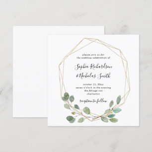 Eenvoudige Eucalyptus Greenery   Geometrische brui Kaart