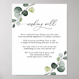 Eenvoudige Eucalyptus Greenery Gifts Wishing Well  Poster