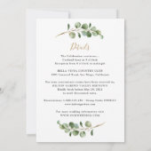 Eenvoudige Eucalyptus Greenery Gold Two-in-One Wed Kaart (Achterkant)