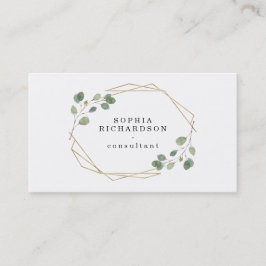 Eenvoudige Eucalyptus Greenery | Goudgeometrisch Visitekaartje