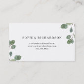 Eenvoudige Eucalyptus Greenery | Goudgeometrisch Visitekaartje (Achterkant)