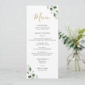 Eenvoudige Eucalyptus Greenery Huwelijk Lange Menu Kaart (Staand voorkant)