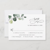 Eenvoudige Eucalyptus Greenery-maaltijdopties RSVP Kaartje (Voorkant)
